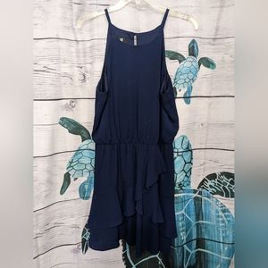 Navy blue spring dress